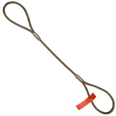 1/4" x 5' Standard Eye Wire Rope Sling -  6x25 Steel Core Wire Rope