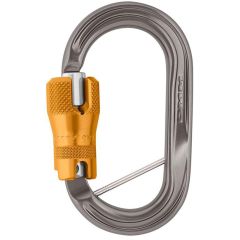 DMM Americano ANSI Aluminum Carabiner with Captive Bar (3-Stage Locking) - Titanium/Gold