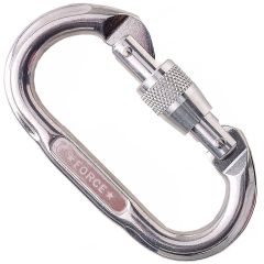 SMC Force Oval Aluminum Carabiner - Screw Locking - Silver