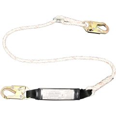 French Creek 6' Adjustable Rope Shock Absorbing Lanyard (Steel Snap Hooks)